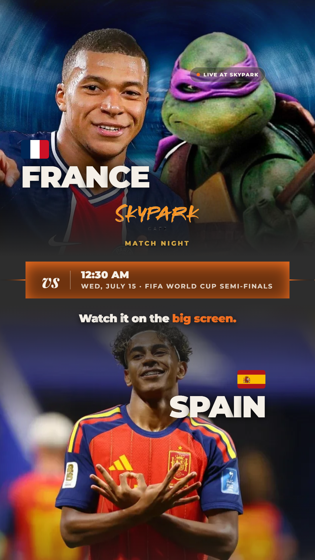 France vs Spain: FIFA World Cup Semi-Finals at Skypark